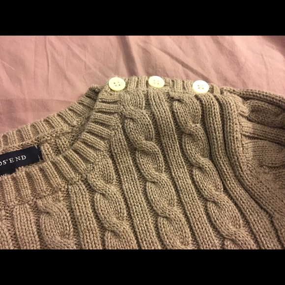 EUC tan Lands’ End sweater with button detail, XL - Picture 3 of 5